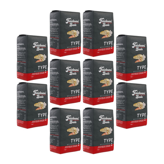 Teichners' Beste - Weizenmehl Type 1 Mischung mit inaktiver Lievito Madre Naturhefe Spar-Set (10x 1 kg)